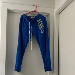 Aeropostale Blue Joggers with White Drawstring